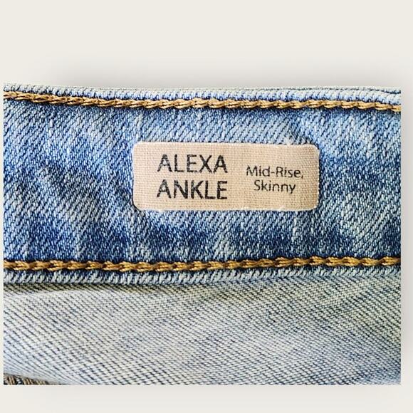 Mavi Jeans Women's Sz 32" Alexa Ankle Mid-rise Skinny Cropped Distressed/Frayed - Picture 6 of 8